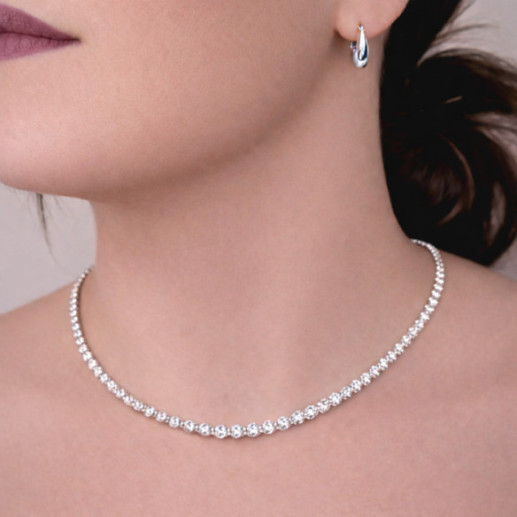 Collar Diamantes 7,00 ct Oro Blanco Riviere 40 cm - Coleiras Riviere Diamonds 2