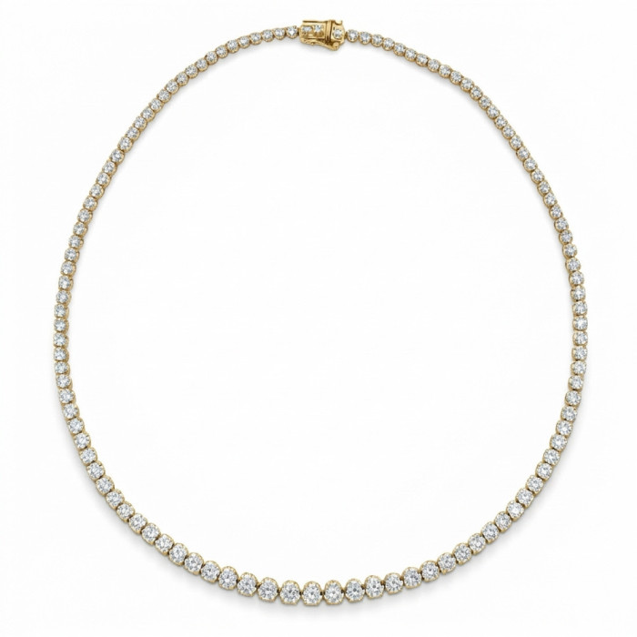 Collar Diamantes 7,00 ct Oro Amarillo Riviere 40 cm - Collari Riviere Diamonds