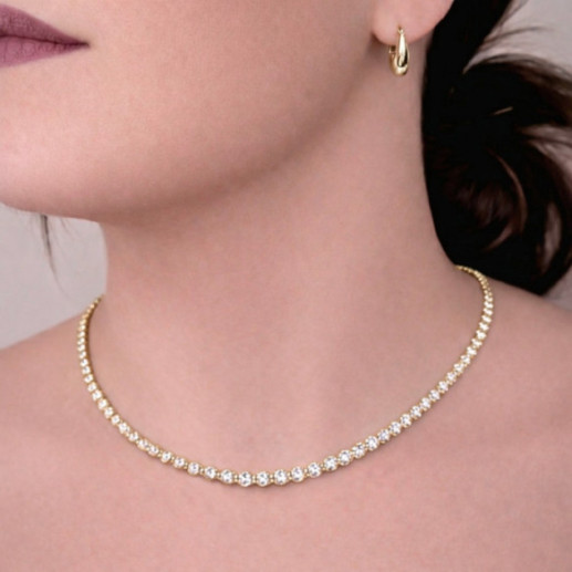 Collar Diamantes 7,00 ct Oro Amarillo Riviere 40 cm - Coleiras Riviere Diamonds 2