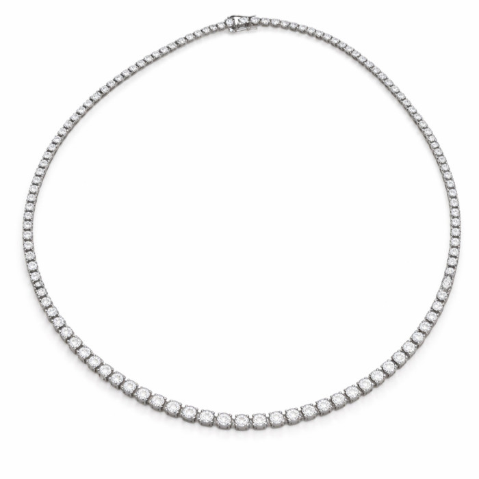 Collar Diamantes 5,00 ct Oro Blanco Riviere 40 cm - Kragen Riviere Diamanten