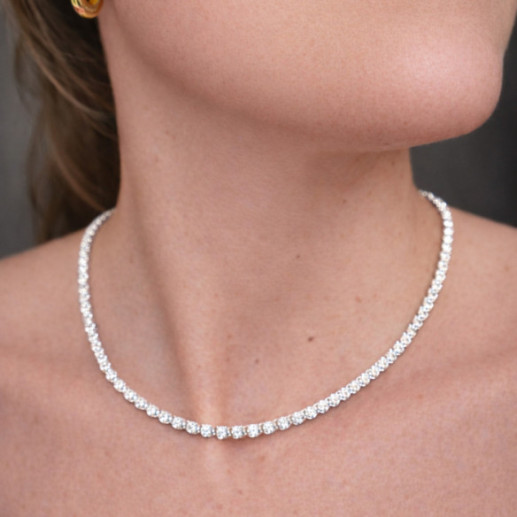 Collar Diamantes 5,00 ct Oro Blanco Riviere 40 cm - Kragen Riviere Diamanten 2