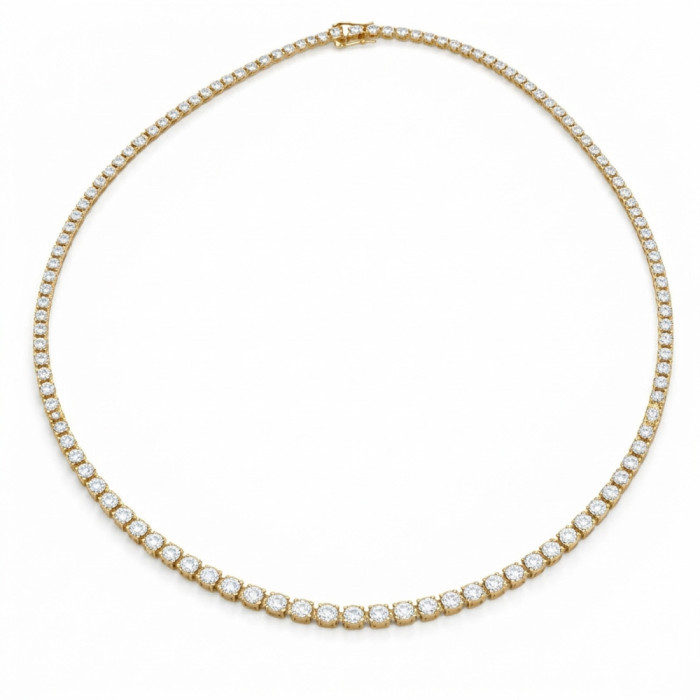 Collar Diamantes 5,00 ct Oro Amarillo Riviere 40 cm - Coleiras Riviere Diamonds
