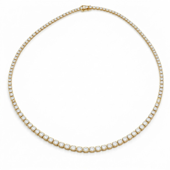 Collar Diamantes 5,00 ct Oro Amarillo Riviere 40 cm - Collares Riviére Diamantes