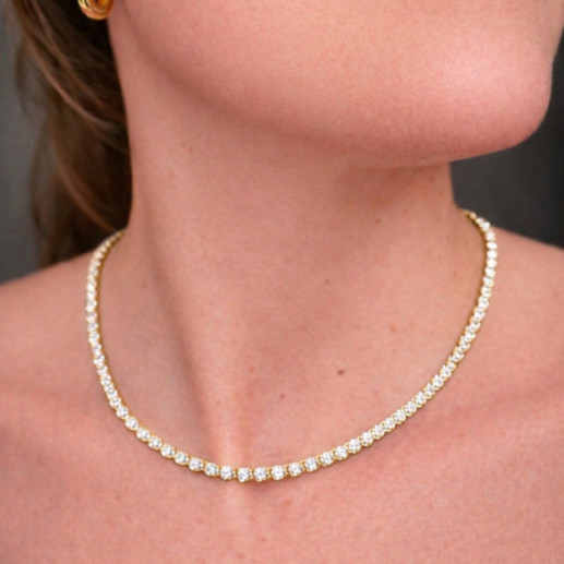 Collar Diamantes 5,00 ct Oro Amarillo Riviere 40 cm - Coleiras Riviere Diamonds 2