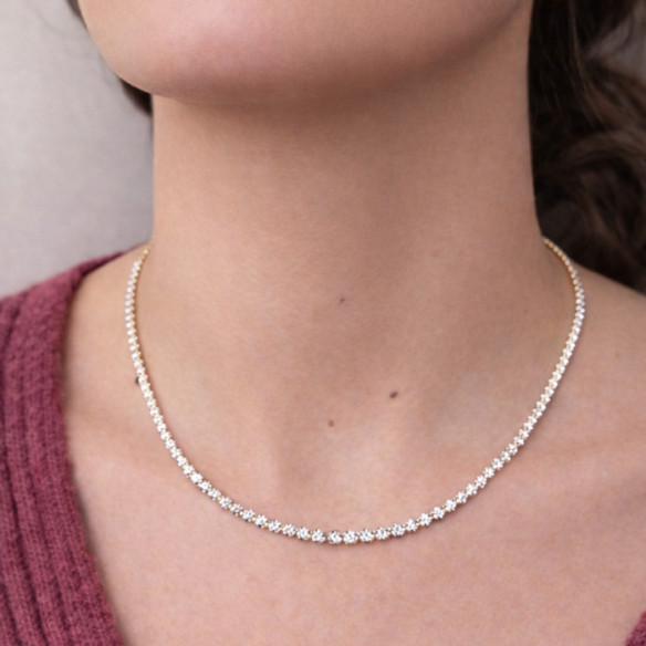 Collar Diamantes 3,50 ct Oro Blanco Riviere 40 cm - Collari Riviere Diamonds