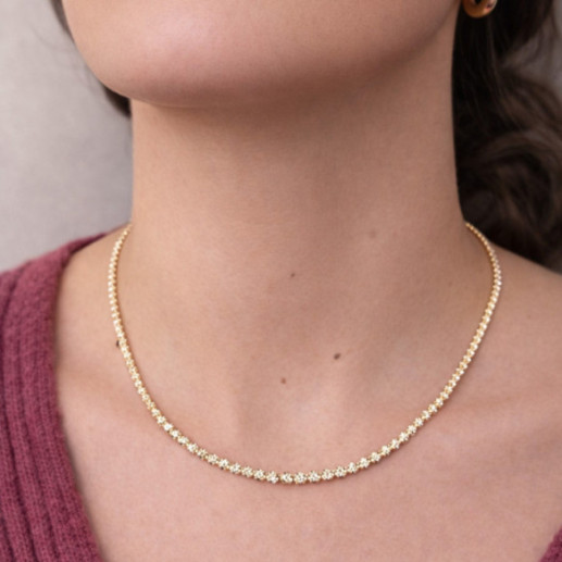 Collar Diamantes 3,50 ct Oro Amarillo Riviere 40 cm - Collari Riviere Diamonds 2