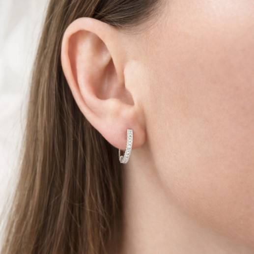 Pendientes Diamantes Oro Blanco Criolla - pendientes de aro 2