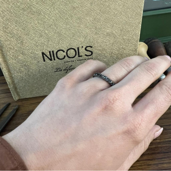 Anillo Diamantes Negros Black Power - Brilhante