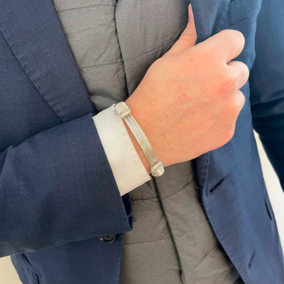 Silbernes Schiebeknotenarmband 10 Stränge - Silberarmbänder