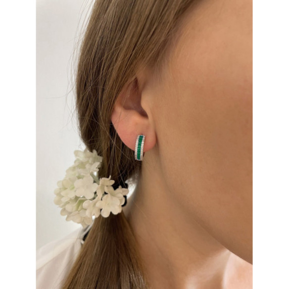 Pendientes Aro Esmeralda Diamond Color - Pendientes de Esmeraldas