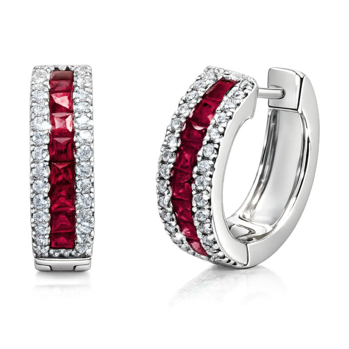 Brincos Rubí Diamond Color - Brincos de Rubi