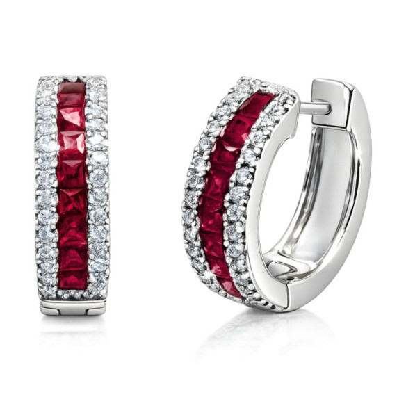 Orecchini Rubí Diamond Color - Orecchini di rubi