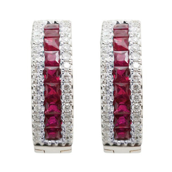 Brincos Rubí Diamond Color - Brincos de Rubi