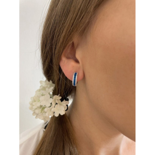 Pendientes Aro Zafiro Diamond Color - Pendientes de Zafiro 2