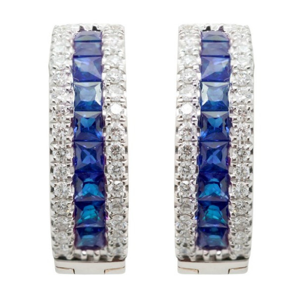 Sapphire earrings COLOR DIAMOND - Sapphire earrings