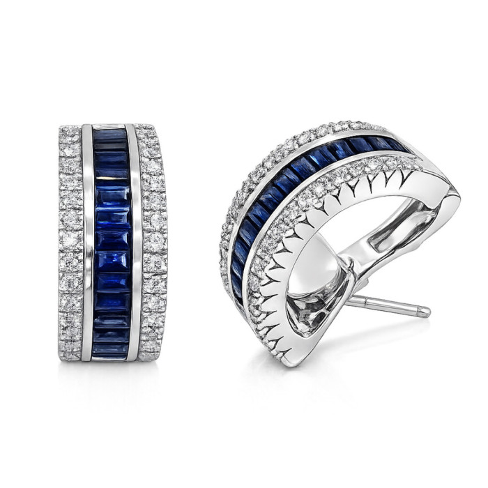 Brincos Aro Zafiro cor de diamante - Brincos de safira