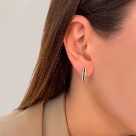 Pendientes Esmeraldas Aro Elegant - Boucles d'oreilles émeraude 2