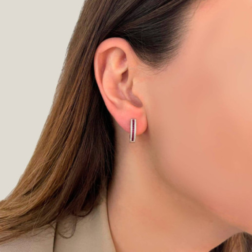 Brincos Rubí Aro Elegante - Brincos de Rubi 2