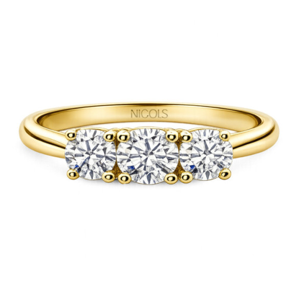 Anillo Trilogy 1.00 Diamante Oro Amarillo - Talla Brillante