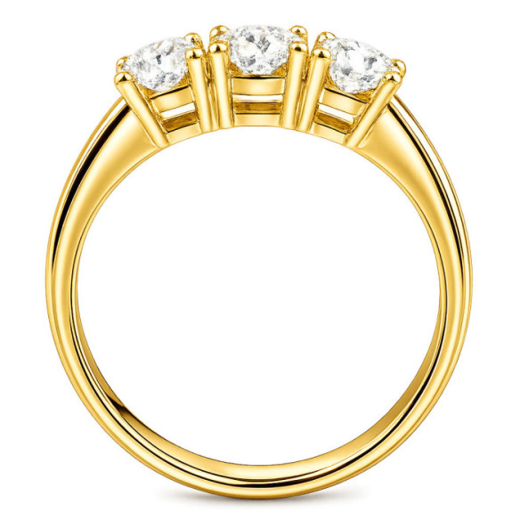 Anillo Trilogy 1.00 Diamante Oro Amarillo - Brillante
