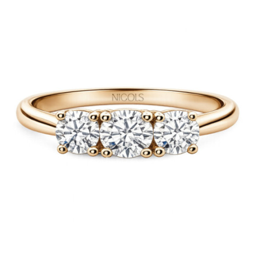 Anillo Trilogy 1.00 Diamante Oro Rosa - Diamant Tresks