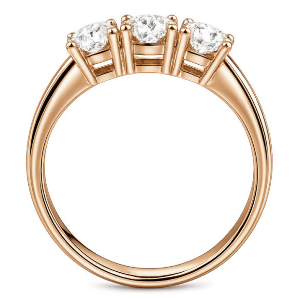 Anillo Trilogy 1.00 Diamante Oro Rosa - Diamant Tresks