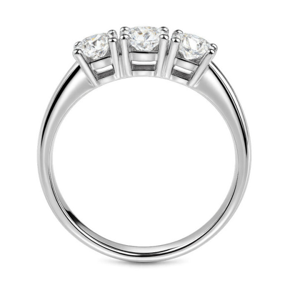 Anillo Trilogy 0.80 Diamante Oro Blanco - Talla Brillante