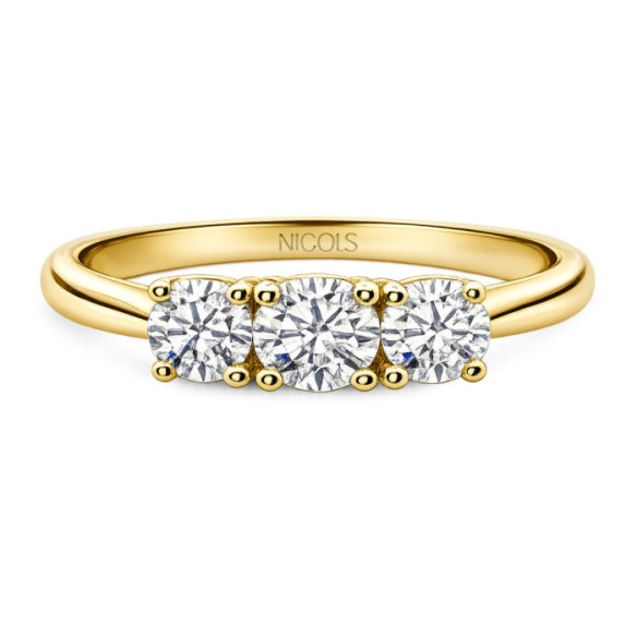 Anillo Trilogy 0.80 Diamante Oro Amarillo - Talla Brillante