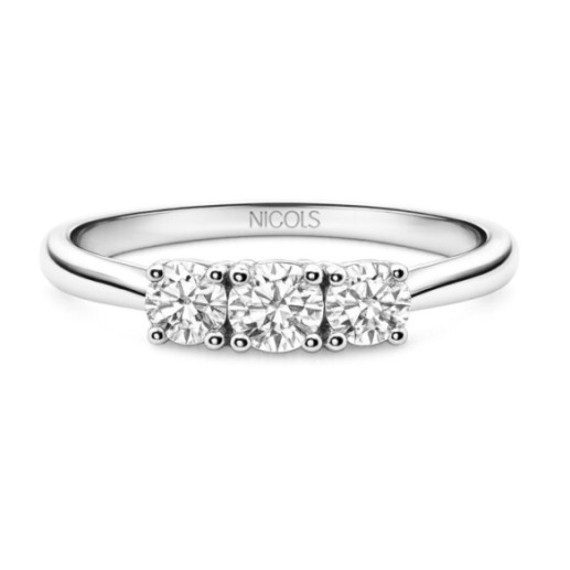 Anillo Trilogy Diamante 0.65 Oro Blanco - Verlobungsringe