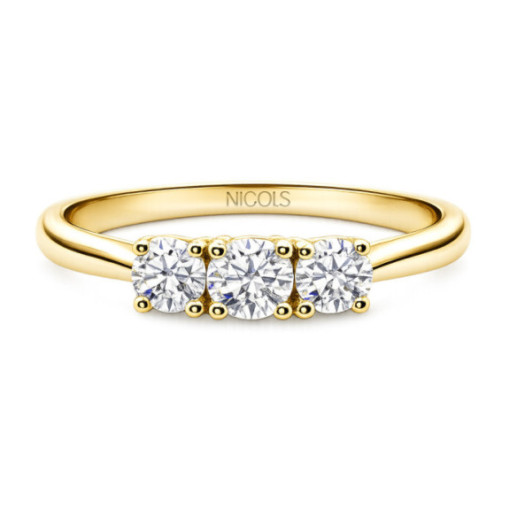 Trilogy Diamond Ring 0.65 Yellow Gold - Diamond cinquillo