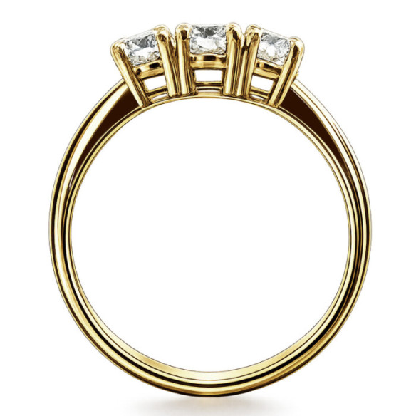 Anillo Trilogy Diamante 0.65 Oro Amarillo - Diamond Cinquillo