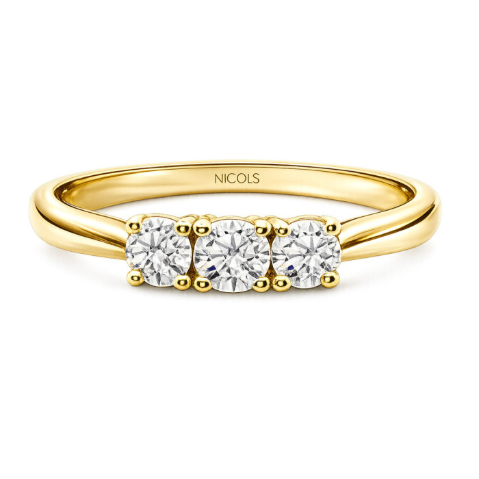 Anillo Diamantes Trilogy 0.50 Ct Oro Amarillo - Brilhante