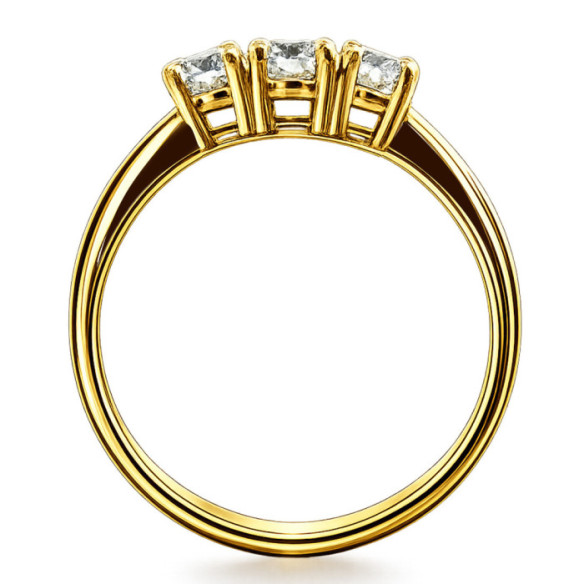 Anillo Diamantes Trilogy 0.50 Ct Oro Amarillo - Génial