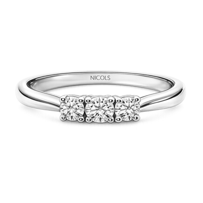 Anillo Trilogy Diamantes 0.41 Ct Oro Blanco - Diamant Cinquillo