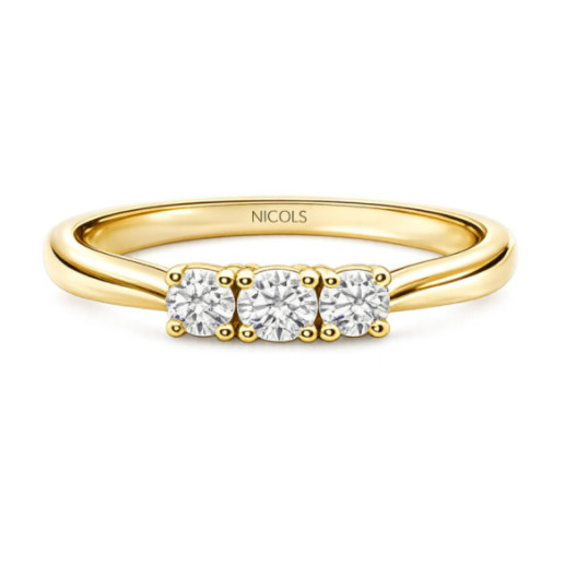 Anillo Trilogy Diamantes 0.41 Ct Oro Amarillo - Cinquillo de Diamantes