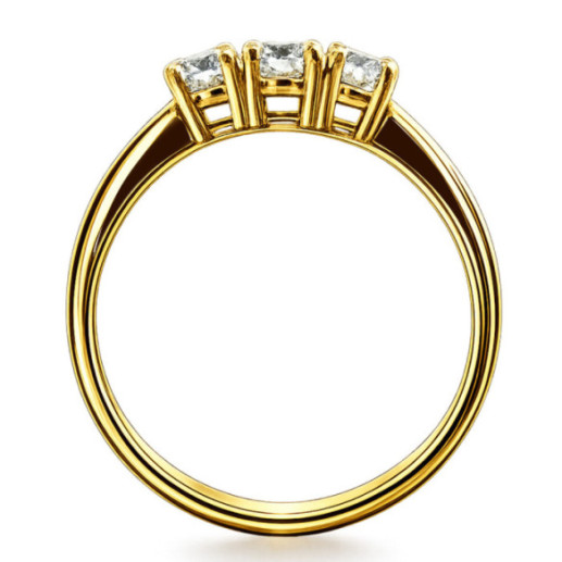 Anillo Trilogy Diamantes 0.41 Ct Oro Amarillo - Cinquillo de Diamantes 2