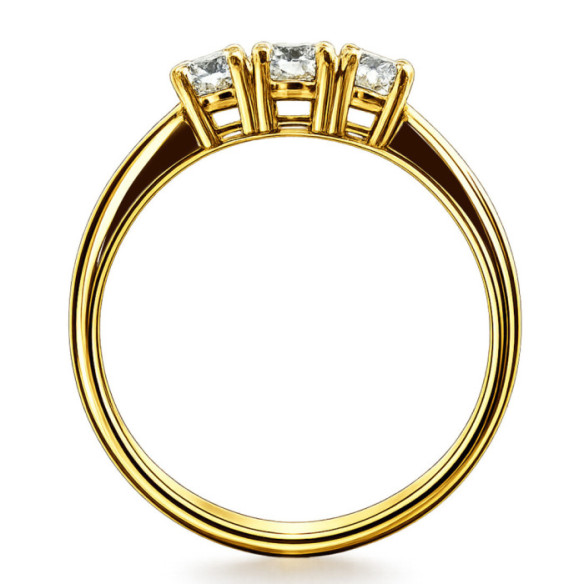 Anillo Trilogy Diamantes 0.41 Ct Oro Amarillo - Diamante cinquillo