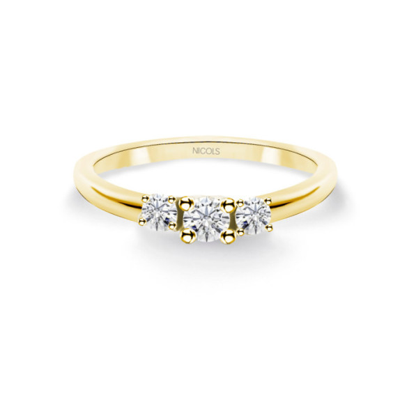 Megan Trilogy Ring 0.25 Yellow Gold - Brilliant Cut