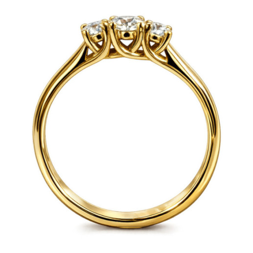 Anillo Megan Trilogy 0.25 Oro Amarillo - Talla Brillante 2