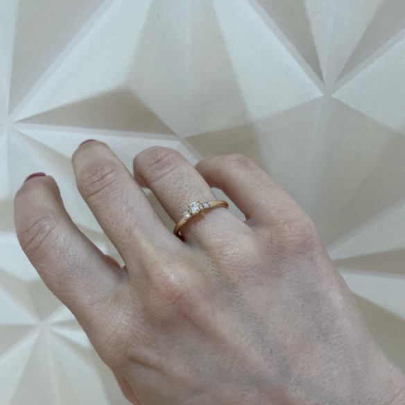 Anillo Megan Trilogy 0.25 Oro Amarillo - Talla Brillante