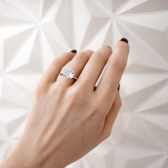 3.00 Carat Charlotte Diamond Ring in White Gold - Diamond Rings Major 2 CT