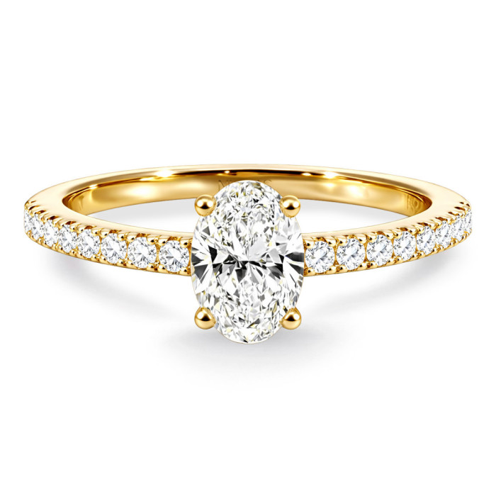Anillo Compromiso Dafne Petit Diamante Oval 0.50 Oro Amarillo - Compromisso de aniversário de anéis