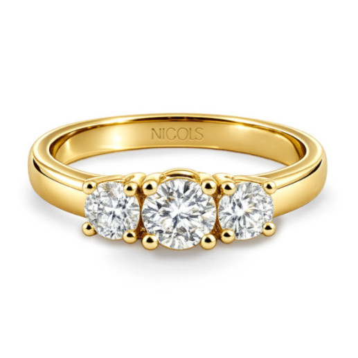 Anillo Megan Trilogy 0.55 Oro Amarillo - Brillant