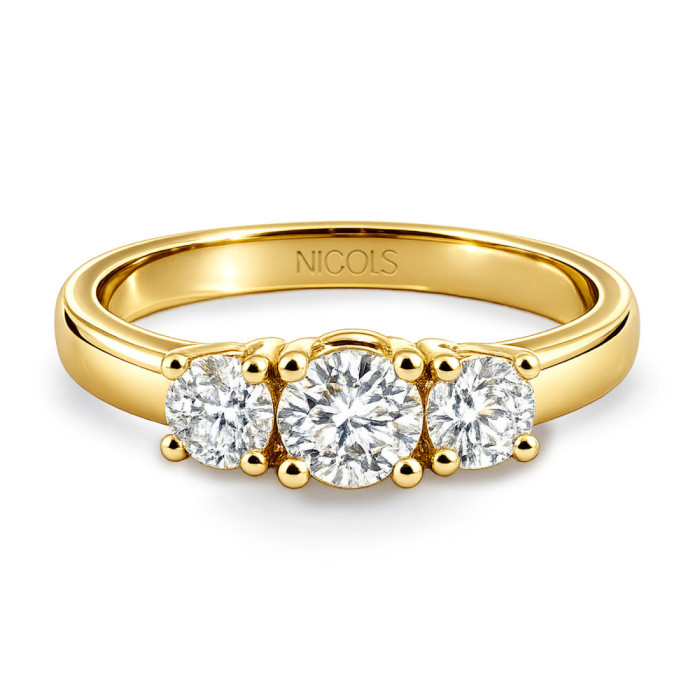Anillo Megan Trilogy 0.55 Oro Amarillo - Brillant