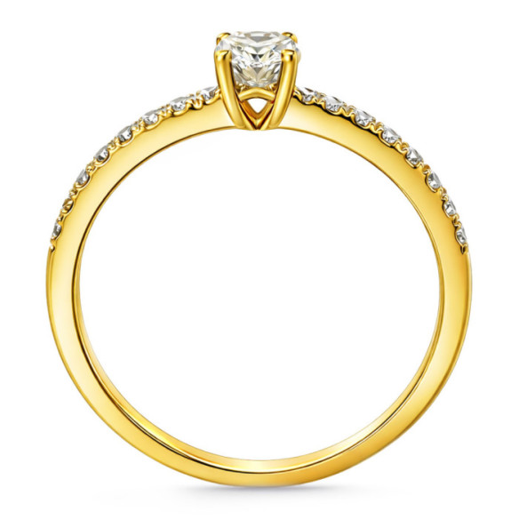 Anillo Compromiso Dafne Petit Diamante Oval 0.30 Oro Amarillo - Anillos de Solitario