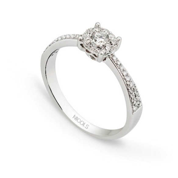 Anillo Diamantes Noa Oro Blanco - ANILLOS