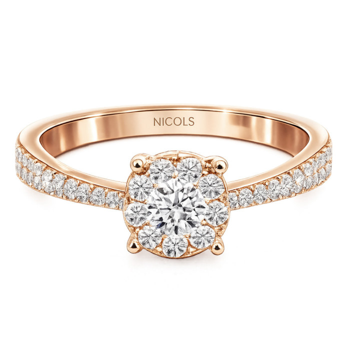 Anillo Diamantes Noa 0.48 Oro Rosa - ANILLOS