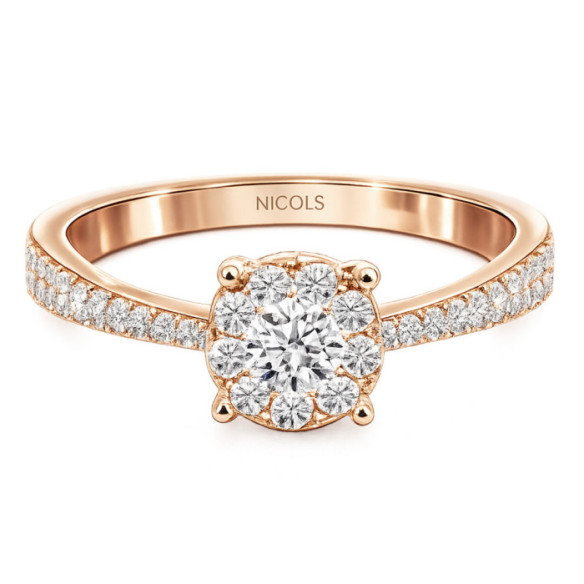 Anillo Diamantes Noa 0.48 Oro Rosa - ANILLOS