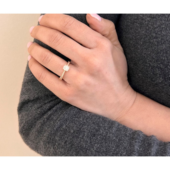 Anillo Diamantes Noa 0.48 Oro Rosa - ANILLOS