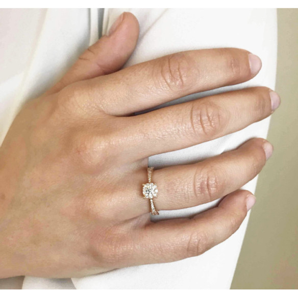 Anillo Diamantes Noa 0.48 Oro Rosa - ANILLOS